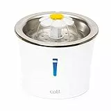 Catit Edelstahl Blumenbrunnen mit Dreifachfilter Trinkwasserbrunnen Katze 3L