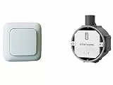 Funk Schalter Set - Funk-Einbauschalter + Funk-Wandschalter, für Leuchten und Geräte bis max. 1000W