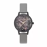 Olivia Burton Analog Quarzuhr für Damen Kollektion Celestial mit Graues Veganes Lederarmband - OB16AD50