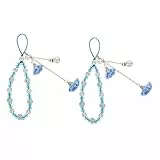 SHINEOFI 2 Stück Kristall Perlen Handy Lanyard Armband Kreative Kurze Handgelenkschlaufe mit Abnehmbarem Design Stabile Befestigung Geeignet für Büro Schule Reisen und Alltag