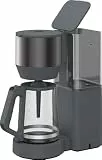 GRUNDIG - KM 7340 Filterkaffeemaschine - 1150 W - 1,25 Liter Glaskanne für 10 Tassen - Aromawahlfunktion - 95 °C Brühtemperatur - Permanentfilter - Tropfstopp - Dark Inox - Abschaltautomatik - Robust