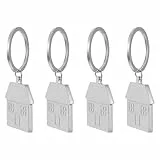 POPETPOP Schlüsselanhänger Haus 4 Stück aus Edelstahl mit Exquisiter Verarbeitung und Multifunktionalem Design als Einzugsgeschenk für Freunde und Familie