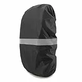 Alephnull wasserdichte Rucksackhülle Rucksack Regenhülle 30L-100L für Reisen, Klettern, Wandern und Outdoor-Aktivitäten(Reflektierend-Tiefschwarz,70-80L)