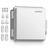 CAMWAY Wasserdichter Verteilerkasten, IP67 Wasserdicht Schaltschrank, ABS Kunststoff Gehäuse Steckdosenkasten, Einfache Installation Stromkasten mit Montagezubehör für Innen und außen, Undurchsichtig