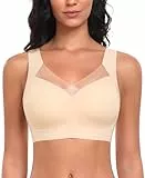 Damen BH Ohne Bügel Nahtloser Bequemer BH Weicher Glatter BHS Bustier Bügelloser BHS Komfort Soft Bra T-Shirt Bralette Gepolsterter (Beige-Glatt, L)