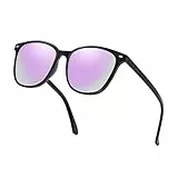 Myiaur Klassische Sonnenbrille für Damen, polarisiert, blendfrei, UV-Schutz, Violett / Violett