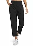 Libin Jogginghose Damen Golfhosen 7/8 Stretch Trainingshose Sporthose Freizeithose Sommer Leichte Anzughose Business Laufhose Golf Sport Hose für Fitness Sweathose mit Taschen 27' Schwarz, L