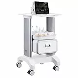 VEVOR Laborwagen Medizinwagen mit 1 Schublade und oberer Ablage, Rollbarer Laborwagen ABS Material, 50 kg belastbarer Servierwagen Medizinischer Wagen für Labor, Klinik, Krankenhaus, Salon, weiß