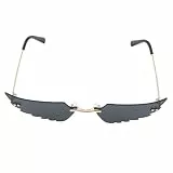 Garneck Angel Wing Sonnenbrille: Flammenbrille mit Flügel-Design für Karneval Kostüm Damen & Festival Accessoires – Ultraleichtes Party Gadget