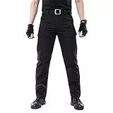 BWBIKE Herren Taktische Militärhose Combat Paintball Hose Outdoor Cargo Trainning Camo Works Hose (ohne Gürtel),Schwarz L