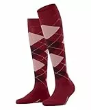 Burlington Damen Kniestrümpfe Marylebone W Kh Wolle lang gemustert 1 Paar, Rot Cranberry 8033, 36-41