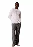 Calvin Klein Herren Ls Tee Pant Set Lv00Nm2953 Other Lounge & Nachtwäsche, Schwarz (Classic White TOP/Summit Plaid BL), M