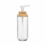 Full Circle Soap Opera Seifen- und Lotionspender aus recyceltem Glas, Bambusdeckel, 340 ml, transparent