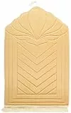Greatfool Muslimischer Gebetsteppich für Islamische Gebetsteppich – Muslimischer Gebetsteppich dick und bequem für Damen und Herren Muslim - Gebetsteppich Islam - Beige