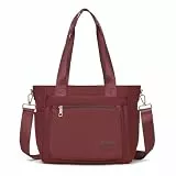 JIANLINST Damen Handtasche Schultertasche Umhängetasche, Weinrot