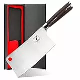 imarku Hackmesser, Klingenlänge 18cm Nakiri Messer Scharfes Chinesisches Kochmesser Küchenmesser Hochwertigem Edelstahl Hackbeil Knochen Profi Cleaver Knife mit Ergonomischem Pakkaholzgriff