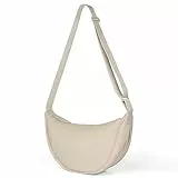 Aucuu Halbmond Crossbody Schultertasche für Damen, Umhängetasche Klein mit Verstellbarer Schultergurt, Hobo Halfmoon Bag Einfarbige Messenger Bag für Reisen