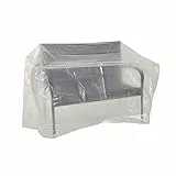 Greemotion Schutzhülle für Gartenbank wasserabweisen mit Ösen, Transparent, 160x75x78cm