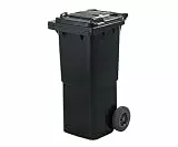 ENTIGO Mülltonne 60L mit Deckel und Rädern | Robuster Abfallbehälter aus HDPE | EN 840 Zertifiziert | UV-beständig | Für Haushalt, Gewerbe & Außenbereich Grau, Gelb, Blau, Grün, Braun (Grau)
