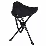 Alomejor Outdoor Stativhocker 200 Kg Tragender 3 Bein Stativstuhl Tragbarer Faltbarer Stuhl Zum Angeln Camping Picknicks(Schwarz)