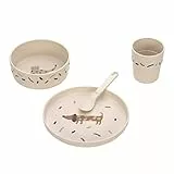 LÄSSIG Kindergeschirr Set (Teller, Becher, Schälchen, Löffel) ohne , BPA-frei, für Spülmaschine und Mikrowelle/ Dish Set Little Mateys royal blue