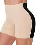 SIMIYA Shapewear Damen Bauchweg Unterhose Hohe Taille Miederhose Bauchkontrolle Figurformende unterwäsche Nahtlose Miederpant mit Bein Shaping Body Shaper für Frauen(Schwarz + Beige, XL)