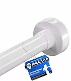 MEISENBERG Duschvorhangstange ohne Bohren 90-160cm, Weiß, Ø 25 mm, Teleskop Gardinenstange Klemmen - Vorhangstange für Dusche, Türöffnungen und Kleiderschrank - 1Stück