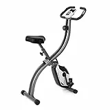 Ultrasport F-Bike Curved Heimtrainer Fahrrad Klappbar I Hometrainer Fahrrad Klappbar mit Komfort-Sattel I Ergometer Heimtrainer, Fitnessbikes, Trimmrad Heimtrainer Klappbar, Schwarz-Silber
