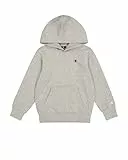 Champion Legacy Basics B-Ultralight Powerblend Fleece Sweatshirt mit Kapuze Kinder und Jugendliche, Hellgrau meliert, 9-10 Jahre