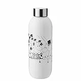 Stelton Thermosflasche Keep Cool - Thermo-Trinkflasche - Doppelwandige Isolierkanne - Moderner Design-Thermobecher für Wasser, heiße & kalte Getränke, Kaffee, Tee - 0,6 Liter, Weiß/Moomin