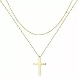 Jenosy Kette mit Kreuz Anhänger - Damen Zarte Hypoallergene 18K Vergoldete Kette - Modeschmuck für Frauen und Mädchen