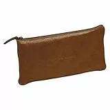 Clairefontaine 106513C Schlampermäppchen (Flying Spirit aus Leder, flach, 22 x 11cm) 1 Stück Cognac