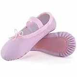 ZDQ Ballettschuhe Mädchen Ballettschläppchen aus Leder Damen Tanzschläppchen Kinder Tanzschuhe Gymnastikschuhe Ballet Schläppchen Ballerinas mit Ganze Ledersohle für Performance Gymnastik Violett 37