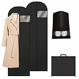 Kleidersäcke Lang 180 x 60cm, 2PCS Faltbarer Kleidersäcke lang mit Reißverschluss, Anzugtasche Feuchtigkeits- und Staubschutz Kleidung Schutztasche für Brautkleider Abendkleider Anzüge