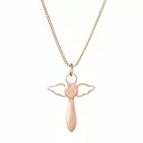Gravado Halskette aus Roségold-Edelstahl 18K mit Herzengel-Anhänger in Kreuzform, Inkl. Geschenkbox,Mädchen Schmuck