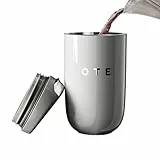 OTE Reisebecher, doppelwandiger Kaffeebecher, 350 ml, vakuumisolierter Edelstahl mit auslaufsicherem Deckel, 340 ml, BPA-frei, Thermobecher für heiße und kalte Getränke, Grau