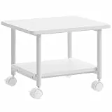 VASAGLE Druckertisch mit Rollen, Druckerständer unter dem Schreibtisch, Aufbewahrungsregal mit 2 Ebenen, gut belastbar, industriell, für Büro Arbeitszimmer, weiß OPS002W01