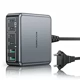 Rocoren USB C Ladegerät 270W, GaN 6-Port PD 100W QC4.0 PPS 2-Laptop USB Ladestation Schnellladegerät Mehrfach Netzteil für MacBook Pro Air, iPhone 16 15 14 Pro, Galaxy S25 S24, Steam Deck, Google usw