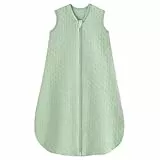 Unnivoll Schlafsack Baby Sommer 1.0 Tog Babyschlafsack 0-6 Monate Sommerschlafsack 67 cm für Jungen Mädchen Neugeborene Grün