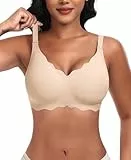 Ganado Damen Nahtloser BH Bügelloser Bequemer BH Bustier Bralette Soft (Beige-Gewellte, L)