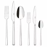 Sambonet 52562-83 Rock Inox Besteckset 36-teilig, 6 Tafelgabeln, 6 Tafellöffel, 6 Tafelmesser, 6 Obstgabeln, 6 Obstmesser und 6 Teelöffel aus Edelstahl, Spülmaschinenfest