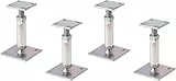 Alberts 4er Set Pfostenträger | höhenverstellbar, zum Aufschrauben | galvanisch verzinkt, dickschichtpassiviert | Höhe 150-190 mm
