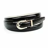 Anthoni Crown Damen Lackledergürtel 15mm breit LA43S00L Gürtel, Schwarz, 80