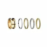 BERING Austauschbar Ring Set für Damen in Silber & Gold mit einzigartigem Twist- & Change System, Symphony-Set-E