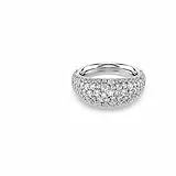 Swarovski Sublima Ring, Rhodinierter, Weißer Ring mit Gewölbtem Design und Klaren Zirkonia in Chatonnage-Fassung, Größe: 50