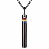 Flongo rauchentwöhnung kette halskette rauchfrei: Regenbogen LBGT pride atmungshalskette schwarz rauchen aufhören achtsame atemhalskette quit smoking höki atmungskette gegen angst anti Stress Geschenk