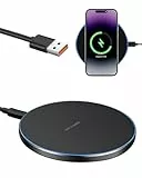 35W Induktives Ladegerät Ultra-Schnell, Kabellose Ladestation für iPhone 12-16,Sung Galaxy S21-S24, Multischutz von Murata, LED-Anzeige, Aluminiumgehäuse, 20W Netzteil Inklusive
