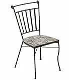 Dehner Mosaikstuhl Grazia, 90 x 47 x 40 cm, Eisen/Stein, pulverbeschichtet/galvanisiert, grau/braun