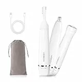 HEBECA Nasenhaartrimmer für Frauen 3-in-1 Elektrische Gesichtsharentfernung Wiederaufladbare Augenbrauenrasierer Elektrisch Portble Wasserdichte Gesichtsrasierer Rasierer (Weiß)