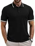 Vortewind Poloshirt Herren Kurzarm Schnelltrocknendes Atmungsaktives Polohemd Männer Elastischem Rippstrick-Bündchen Sommer Golf Shirt